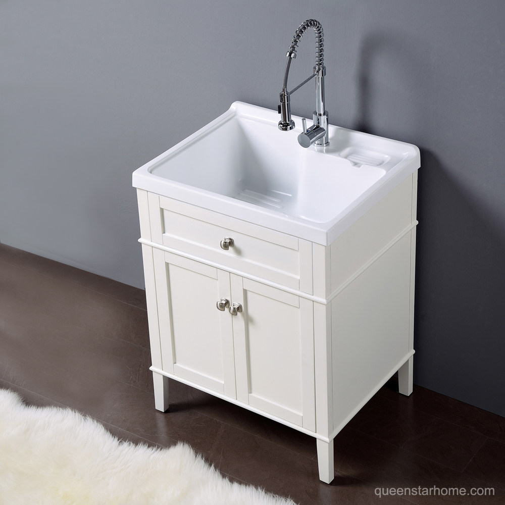 QS-AR 28” white bathroom vanity cabinet